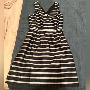 J. Crew Black and White Striped Mini Dress